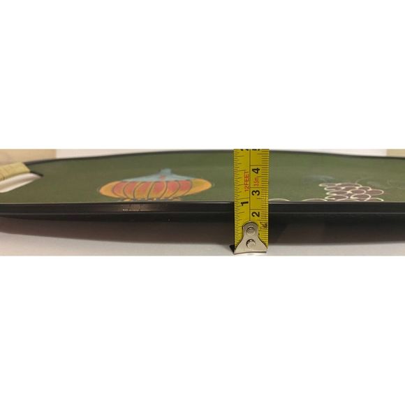 MCM Vintage Lacquer Ware Serving Tray Wine Bottle Grapes Green Japan - Picture 10 of 10